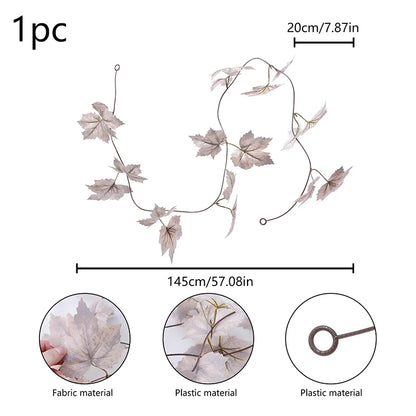 1pc simulation maple leaf vine, artificial leaves, autumn, Christmas, Halloween, harvest festival, Thanksgiving decoration