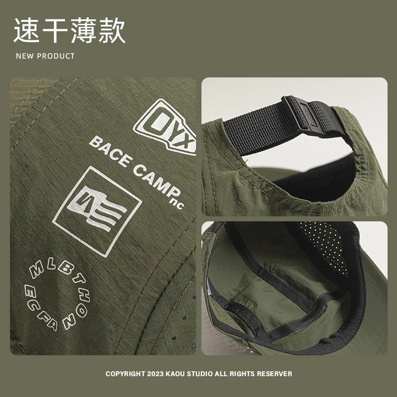 Summer 5 panel Baseball Caps for Men and Women Outdoor Camping cap Sun Protection Quick-drying Running Hat Breathable Golf Hat