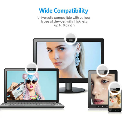 USB Charging LED Selfie Ring Light Lens for Mobile Phones, LED Selfie Ring Lamp for iPhone, Samsung, Xiaomi, Huawei Phone Selfie Light