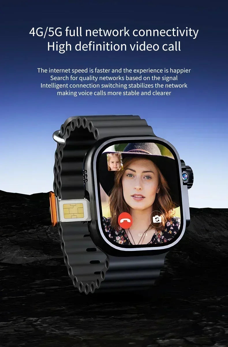 4G Android Smartwatch DW100 New Global Call Fingerprint Unlock 4G SIM Card 2.29 Inch AMOLED Video Chat WIFI GPS App Download