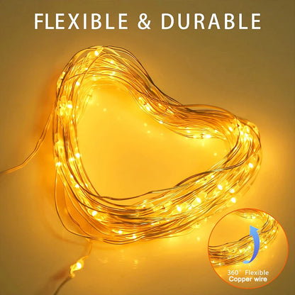 Solar Fairy String Lights Outdoor LED Garden Christmas Decoration Garland Light For Xmas Halloween Thanksgiving Wedding