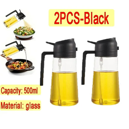 Dual Purpose Glass Oil Bottle Kitchen Spray Oil Sprayer Bottle Kitchen Oils Spray Can Leakproof Oil Spray Bottle Household