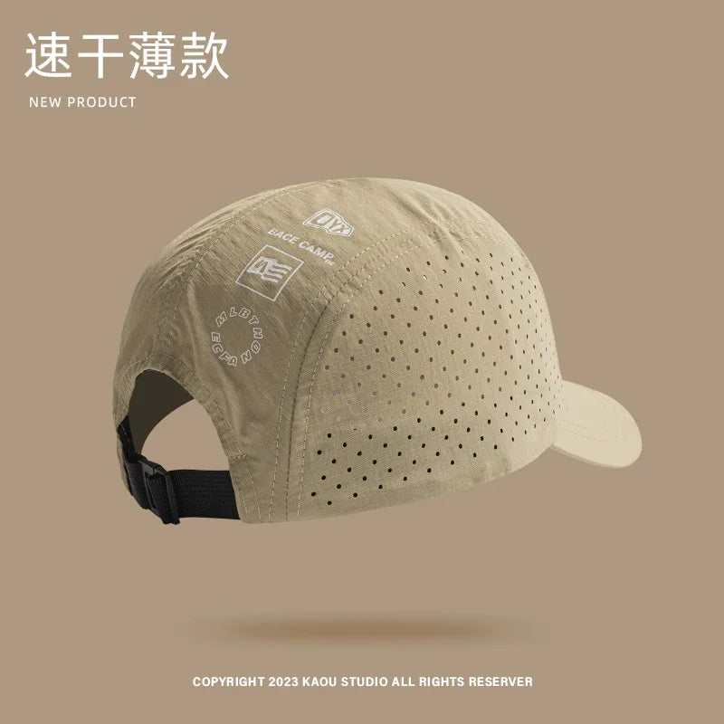 Summer 5 panel Baseball Caps for Men and Women Outdoor Camping cap Sun Protection Quick-drying Running Hat Breathable Golf Hat