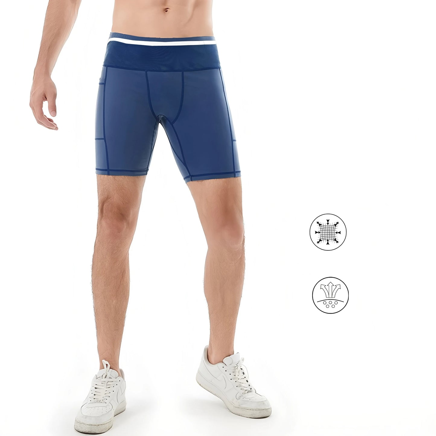 Mul-Pockets Compression Shorts 3.0 Mens Marathon Running Shorts Quick Dry Exercise Training Jogging Cycling Fitness Tight Shorts