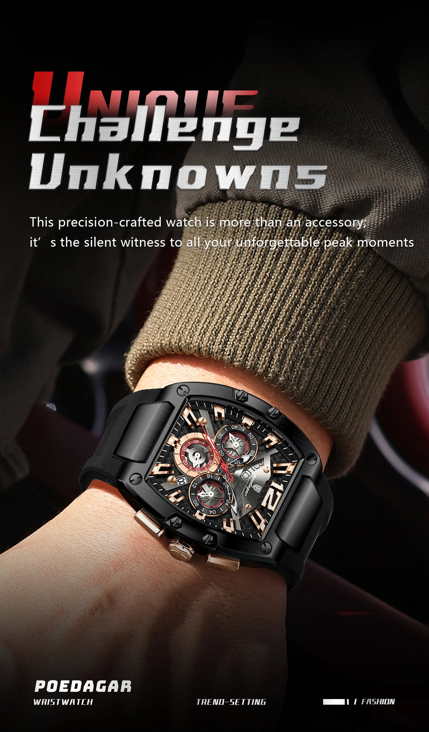 POEDAGAR Luxury Watches For Men Sport Casual Waterproof Luminous Date Man Wristwatch Chronograph Quartz Silicone Men Watch Reloj