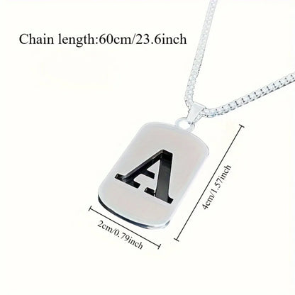 Stainless steel Men Women Pendant Necklace Hollow 26 Mother Without Plating Design  Style Hip Hop Chain for Daily Wear and Gift