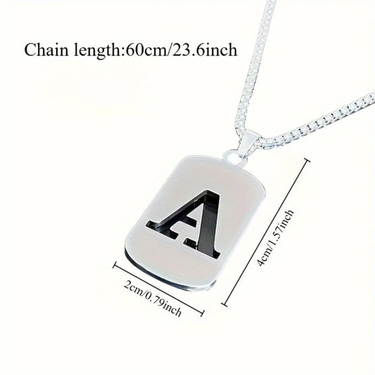 Stainless steel Men Women Pendant Necklace Hollow 26 Mother Without Plating Design  Style Hip Hop Chain for Daily Wear and Gift