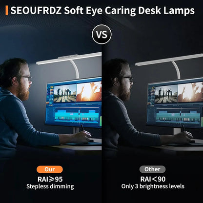Desk Lamp, 3 Colors Stepless Dimming LED Desk Lamps for Home Office Adjustable Memory Desk Light with Touch Clamp/Remote Control
