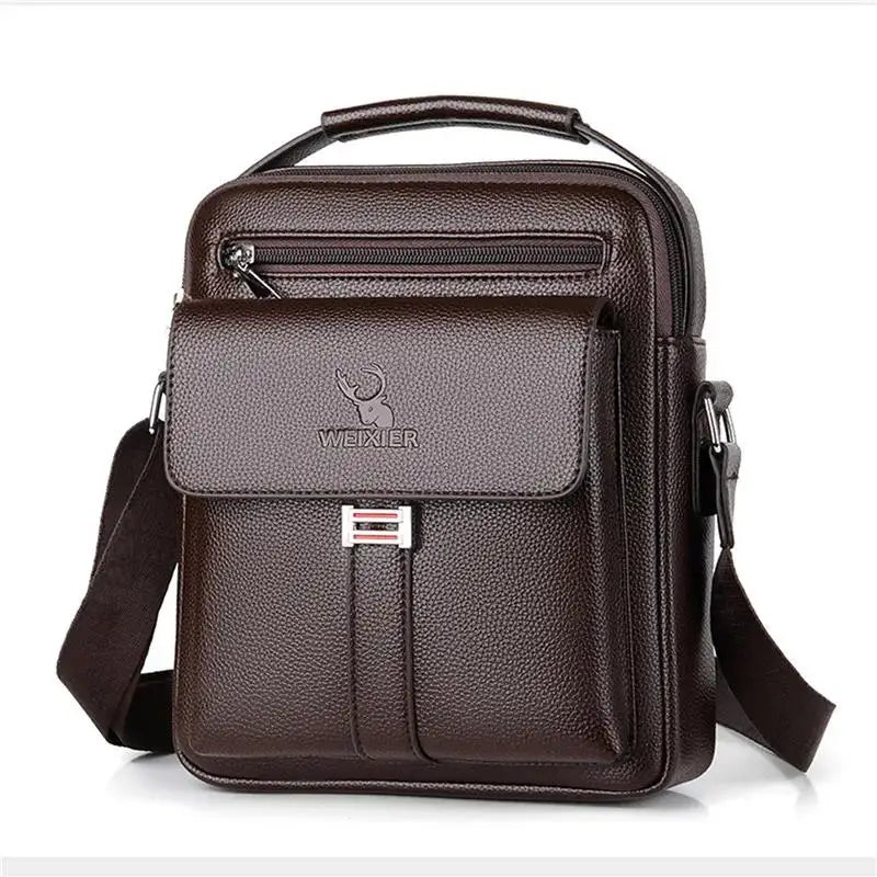 2025 New Men's Crossbody Shoulder Bags Waterproof Vintage Large Capacity PU Leather Bag Men's Messenger Tote