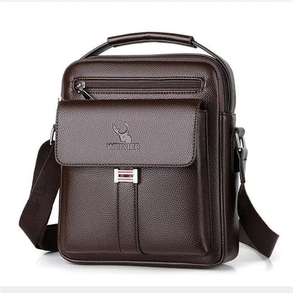 2025 New Men's Crossbody Shoulder Bags Waterproof Vintage Large Capacity PU Leather Bag Men's Messenger Tote