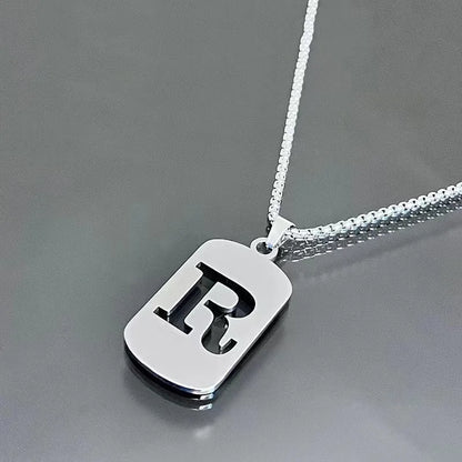 Stainless steel Men Women Pendant Necklace Hollow 26 Mother Without Plating Design  Style Hip Hop Chain for Daily Wear and Gift