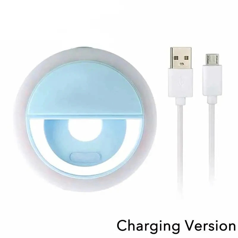 USB Charging LED Selfie Ring Light Lens for Mobile Phones, LED Selfie Ring Lamp for iPhone, Samsung, Xiaomi, Huawei Phone Selfie Light