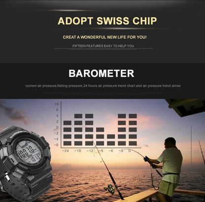 SUNROAD New 715A Sports Watch Altimeter Men's Digital Watches For Men Fishing Clock 3ATM Waterproof Present Reloj Hombre