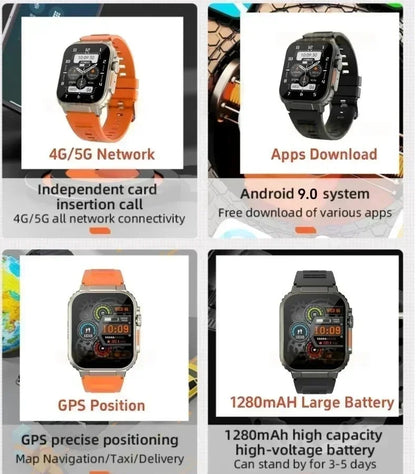 Original 4G Smartwatch CDS9 S9 S10 Ultra Rotary Camera GPS WIFI Heart Rate Tracker 256GB Storage Download Apps Sport Smart Watch