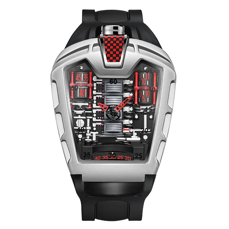 Men's Hollow Watch Ghost Silica Silicone Bracelet Quartz Watch Cool Relogio Men Watch Skeleton Ghost Student Clock