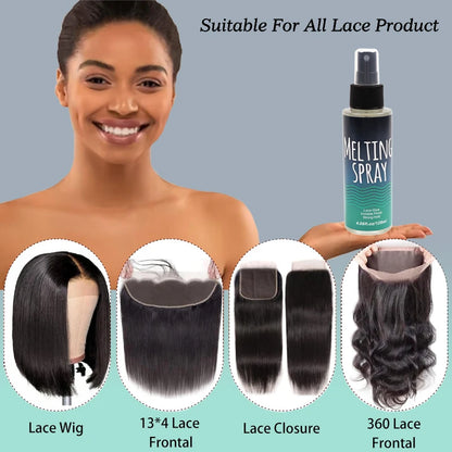 120Ml Lace Melting Spray Seamless Finish Glue Spray Wig Melting Spray &amp; Hair Adhesive For Lace Wigs Strong Invisible Lace Glue