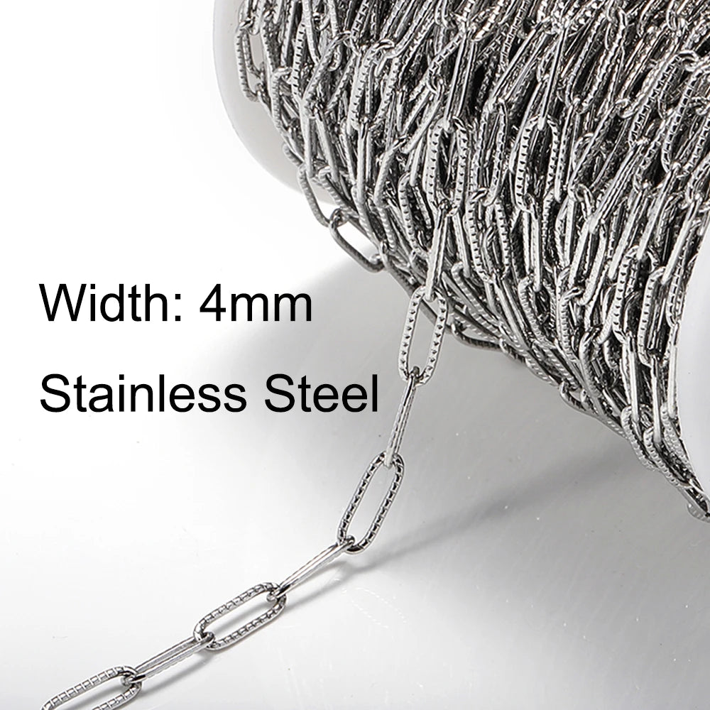 1meter Gold Stainless Steel Chain Multi Styles Star Thick Cable Curb Chains for Necklace Bracelet Jewelry Making DIY No Fade
