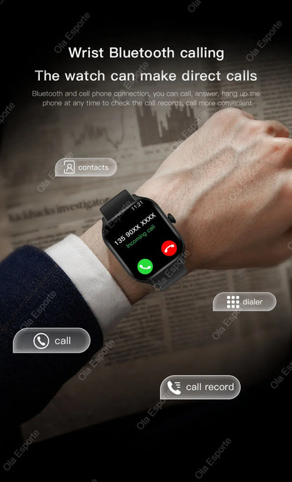 2026 New Smart Watch For Android IOS 2.01Inch Color Screen Bluetooth Call Blood Oxygen/Pressure Monitoring Smart Watch Women Men