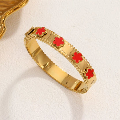 316L Stainless Steel Retro Natural Shells Flower Charms Chain Bracelets Ladies Fashion Trend High Jewelry Accessories Party Gift