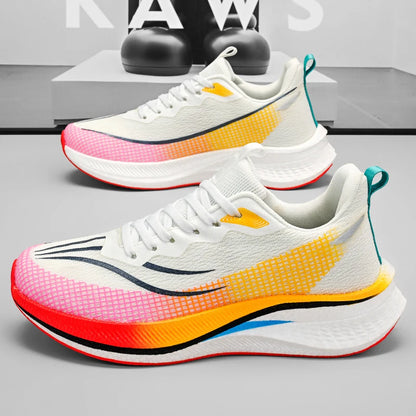 Unisex Running Shoes 2025 Autumn Breathable Mesh Sports Shoes Comfortable Lace-up Flat Sneakers for Men Women