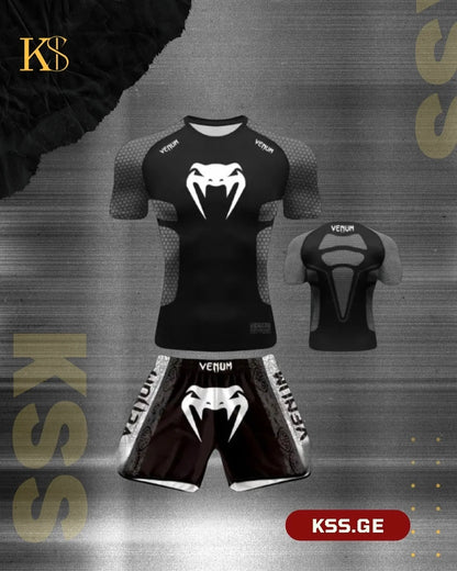 UFC Boxing Muay Thai Short Sleeved Shorts Set MMA Men's and Women's Outdoor Sports Casual Fashion Trend for Adults and Children