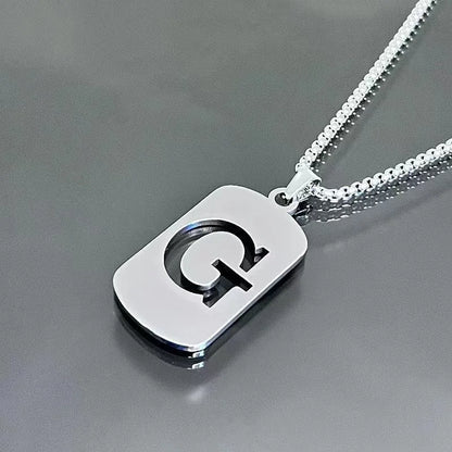 Stainless steel Men Women Pendant Necklace Hollow 26 Mother Without Plating Design  Style Hip Hop Chain for Daily Wear and Gift