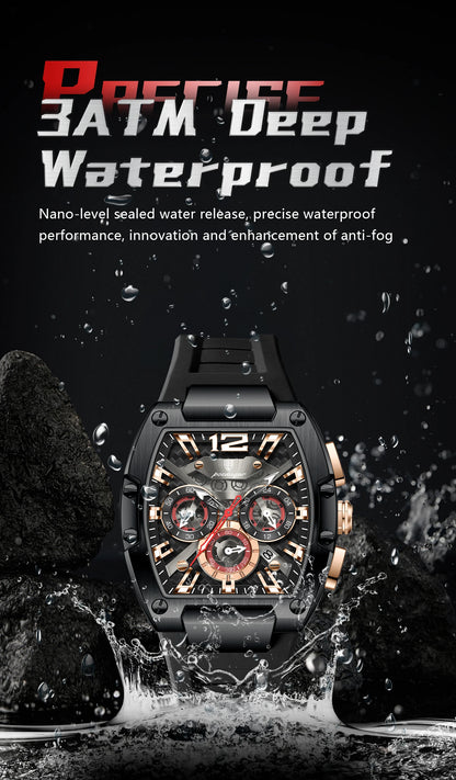 POEDAGAR Luxury Watches For Men Sport Casual Waterproof Luminous Date Man Wristwatch Chronograph Quartz Silicone Men Watch Reloj
