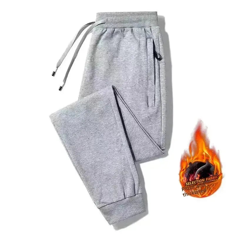 Men's Loose-Fit Fleece-Lined Long Casual Pants Autumn/Winter 2024 Spring/Autumn Korean Style Straight-Leg Pants For Youth