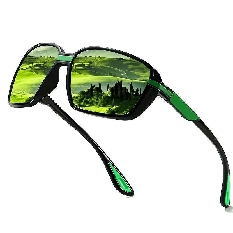 Classic polarized sports sunglasses, unisex, ideal for driving, fishing, hiking, and outdoor activities, UV400 protection.