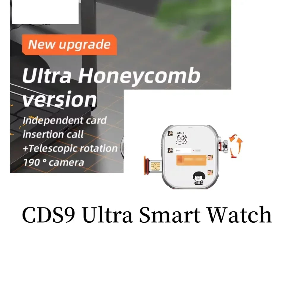 Original 4G Smartwatch CDS9 S9 S10 Ultra Rotary Camera GPS WIFI Heart Rate Tracker 256GB Storage Download Apps Sport Smart Watch