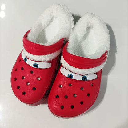 Mcqueens Pixar Cars Cartoon Kawaii Waterproof Breathable Eva Slippers For Adults Solid Outdoor Sandals With Holes Casual Shoes