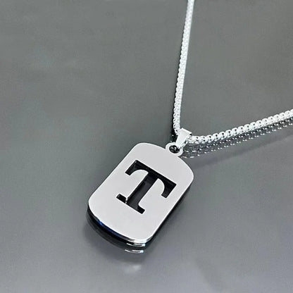 Stainless steel Men Women Pendant Necklace Hollow 26 Mother Without Plating Design  Style Hip Hop Chain for Daily Wear and Gift