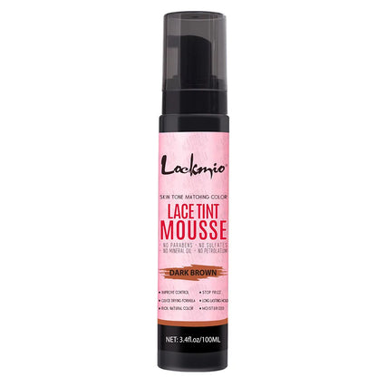 LOCKMIO Natural Lace Tint Spray Dyed Foam Mousse for Women 100ML Wigs Mesh Skin-fitting Invisible Colorant Cosplay Wig Dye Mist