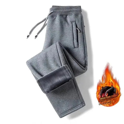 Men's Loose-Fit Fleece-Lined Long Casual Pants Autumn/Winter 2024 Spring/Autumn Korean Style Straight-Leg Pants For Youth