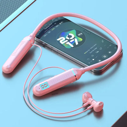 K58 Wireless Earphones Bluetooth 5.3 Neckband Headphones Gaming LED Display HIFI Headset Sports TWS Earbuds With Mic TF Card