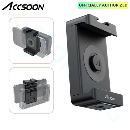 Accessor mounts for Seemo, Seemo Pro, and Seemo 4K mobile phones, featuring a cold shoe interface and screw port.