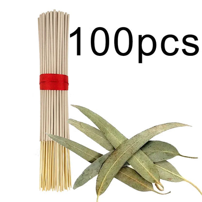High-quality natural bamboo and eucalyptus incense sticks - Long-lasting fresh mint fragrance, home yoga meditation, holiday decoration (Christmas, Halloween, Thanksgiving) - Air purification and relaxation aroma.