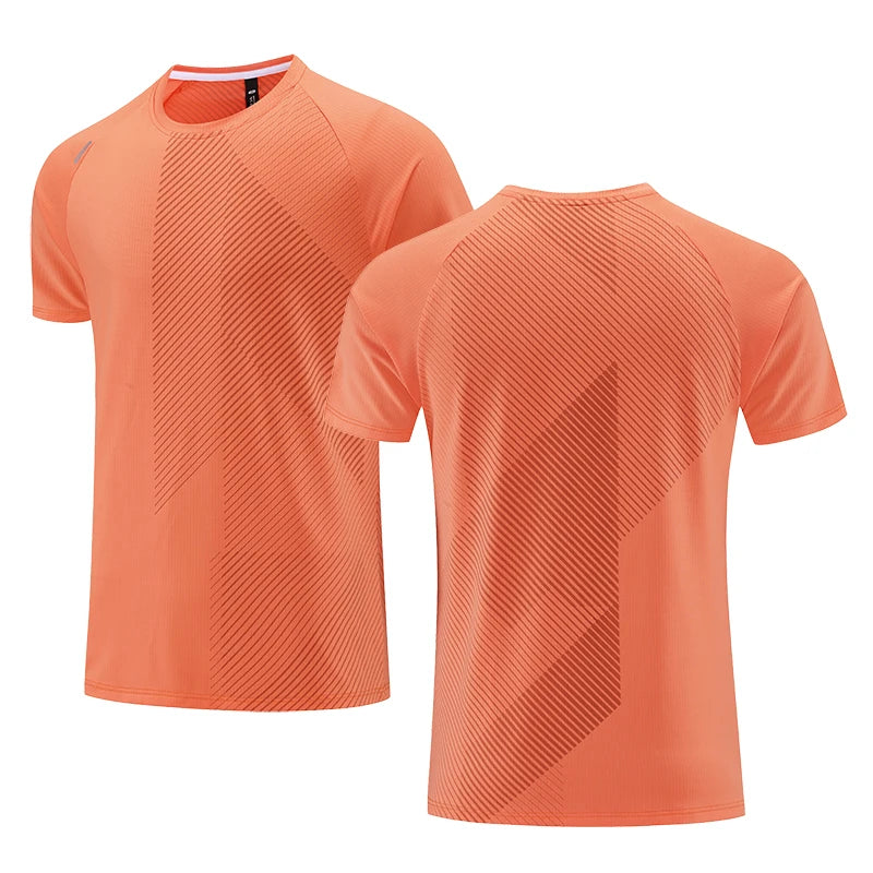 Quick Dry T-Shirt Men Running Fitness Sports Top Gym Training Shirt Breathable Jogging Casual Sportswear