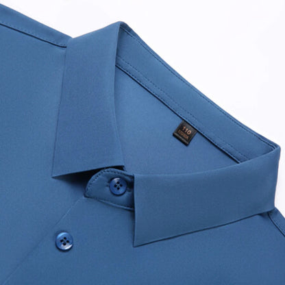 Men's Ultra Stretch Short Sleeve T-Shirt Business Casual Breathable Stretchable Abrasion-Resistant Solid Color Short Sleeve Shirt