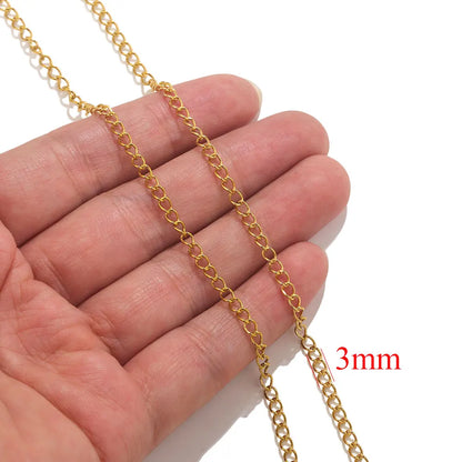 2-meter Lips Beads Chain Stainless Steel Cable Chains for Jewelry Making DIY Necklace Bracelet Accessories Gold Chain Findings