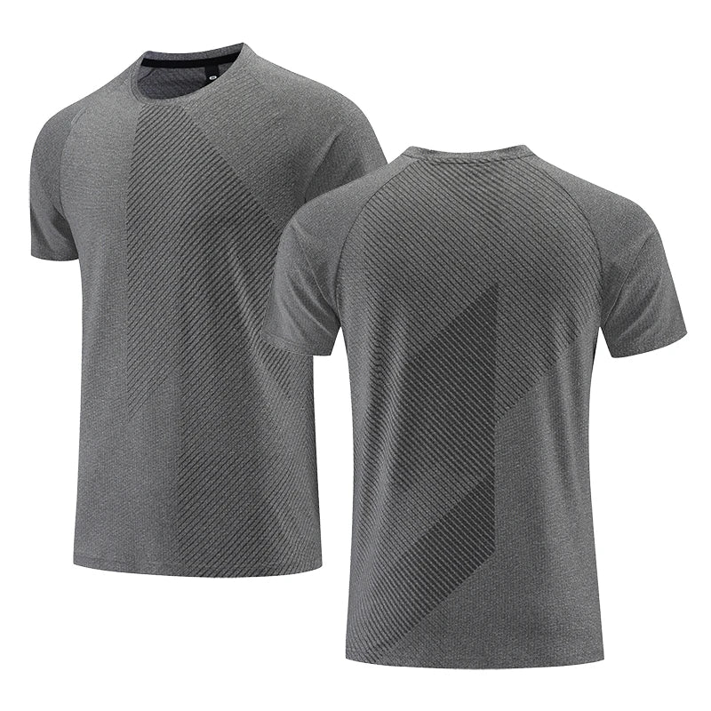 Quick Dry T-Shirt Men Running Fitness Sports Top Gym Training Shirt Breathable Jogging Casual Sportswear