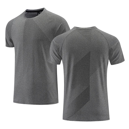 Quick Dry T-Shirt Men Running Fitness Sports Top Gym Training Shirt Breathable Jogging Casual Sportswear