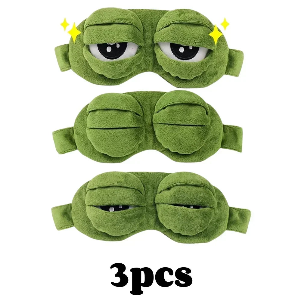 3D Frog Sleep Mask Natural Sleeping Shade Women Men Creative Cartoon Soft Portable Sale Travel Office Eyepatch