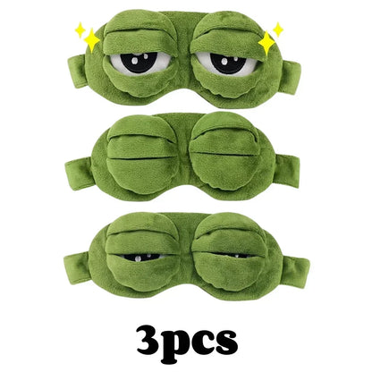 3D Frog Sleep Mask Natural Sleeping Shade Women Men Creative Cartoon Soft Portable Sale Travel Office Eyepatch