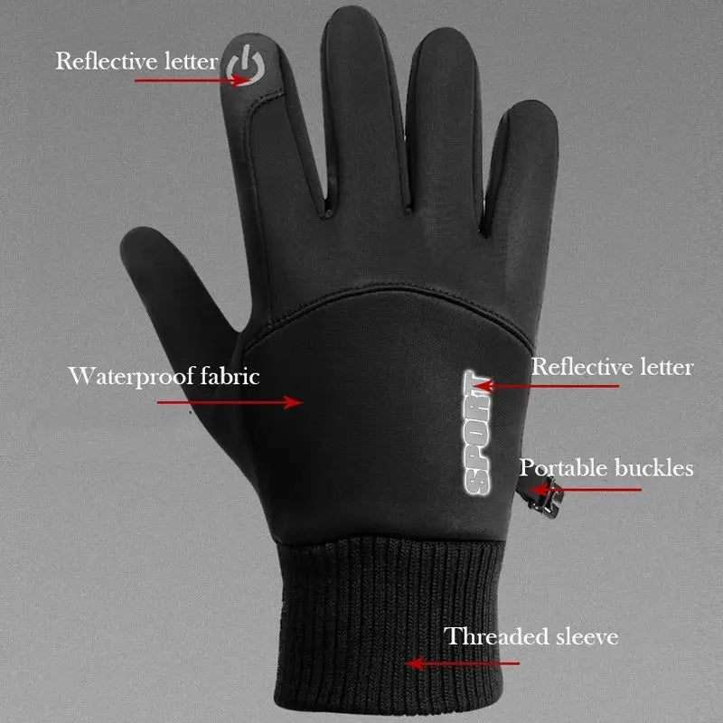 Men's and women's winter gloves, touchscreen warm gloves, waterproof, windproof, thermal gloves for driving, running, skiing, and riding.