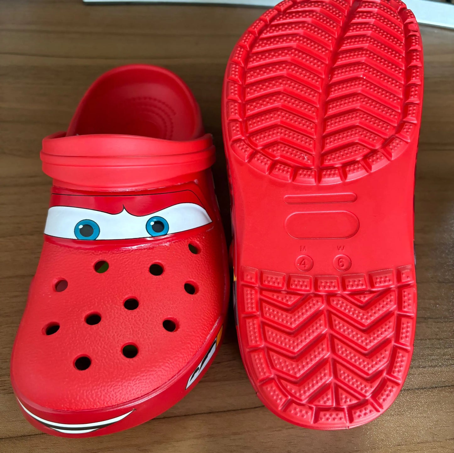 Mcqueens Pixar Cars Cartoon Kawaii Waterproof Breathable Eva Slippers For Adults Solid Outdoor Sandals With Holes Casual Shoes