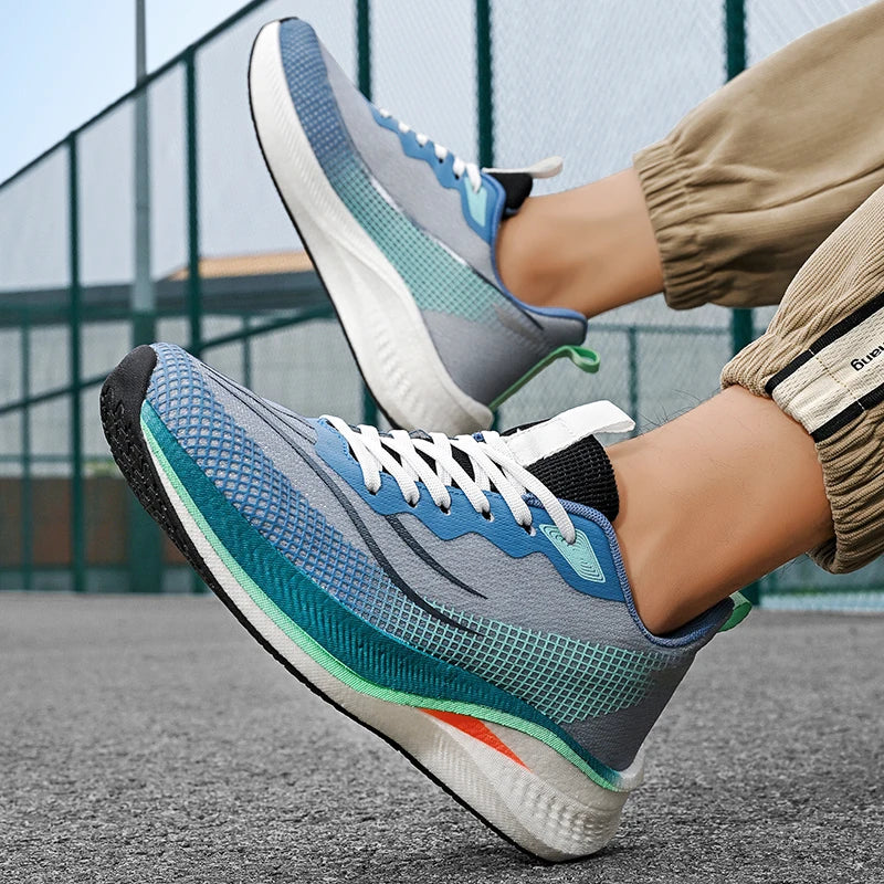 Unisex Running Shoes 2025 Autumn Breathable Mesh Sports Shoes Comfortable Lace-up Flat Sneakers for Men Women