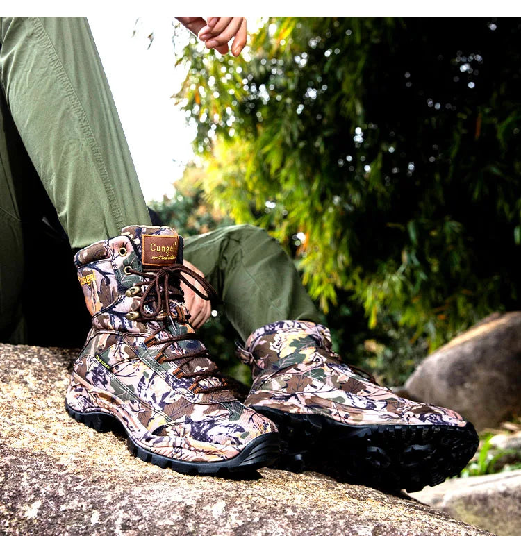 Men's Camouflage Tactical Boots Desert Waterproof Work Safety Shoes Mountaineering Shoes Ankle Boots Men's Outdoor Boots