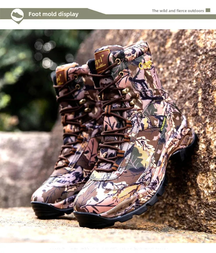 Men's Camouflage Tactical Boots Desert Waterproof Work Safety Shoes Mountaineering Shoes Ankle Boots Men's Outdoor Boots