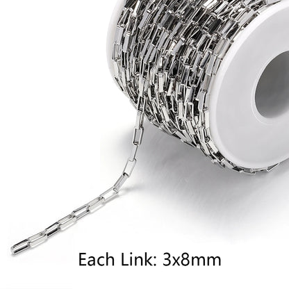 1meter Gold Stainless Steel Chain Multi Styles Star Thick Cable Curb Chains for Necklace Bracelet Jewelry Making DIY No Fade